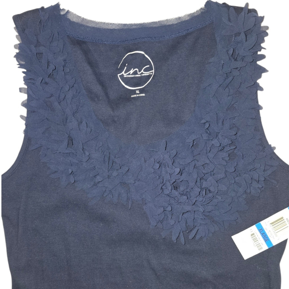 Lot of 2 Women's INC INTL CONCEPTS Tank Tops, Sz XL, Navy Royal Blue Rhinestone - Picture 3 of 7